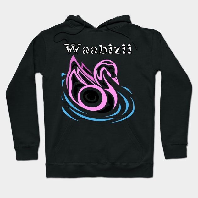 Swan (Waabizii) Hoodie by KendraHowland.Art.Scroll